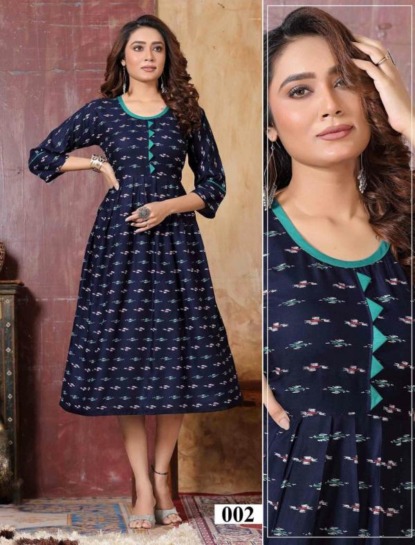 Golden Rashmika Vol 1 Rayon Designer Exclusive Kurti Collection